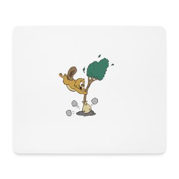 biber beaver flannelette animal tiere9 - Mousepad (Querformat) - Weiß - Vorne