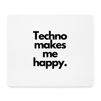 Techno me rend heureux - Tapis de souris (format paysage) - blanc - Devant