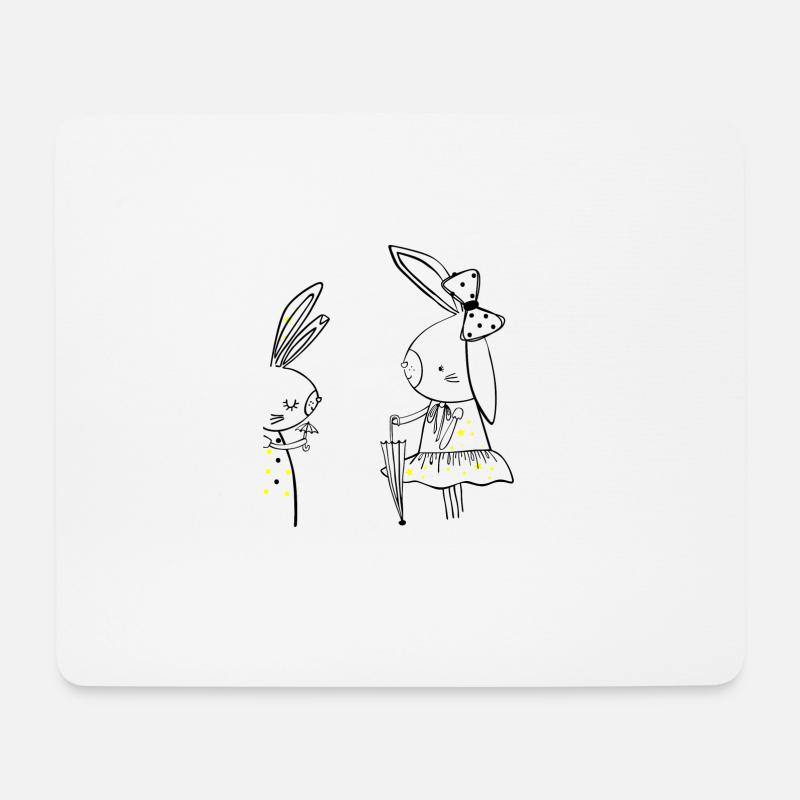 Two bunnys - Mousepad (Querformat) - Weiß