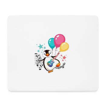 Pingouin avec des ballons - Tapis de souris (format paysage) - blanc - Devant