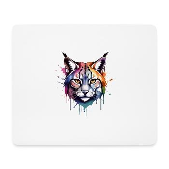 Lynx, Feline, Cool, Cool, Colorful, Watercolor - Mouse Pad (horizontal) - white - Front