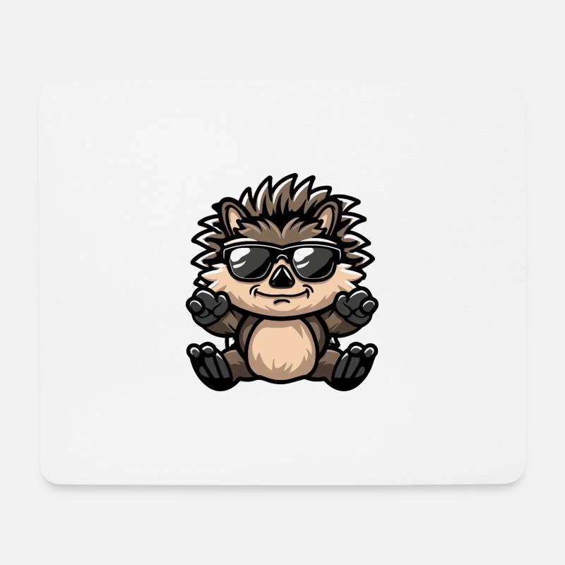 Igel Cool Tier - Mousepad (Querformat) - Weiß