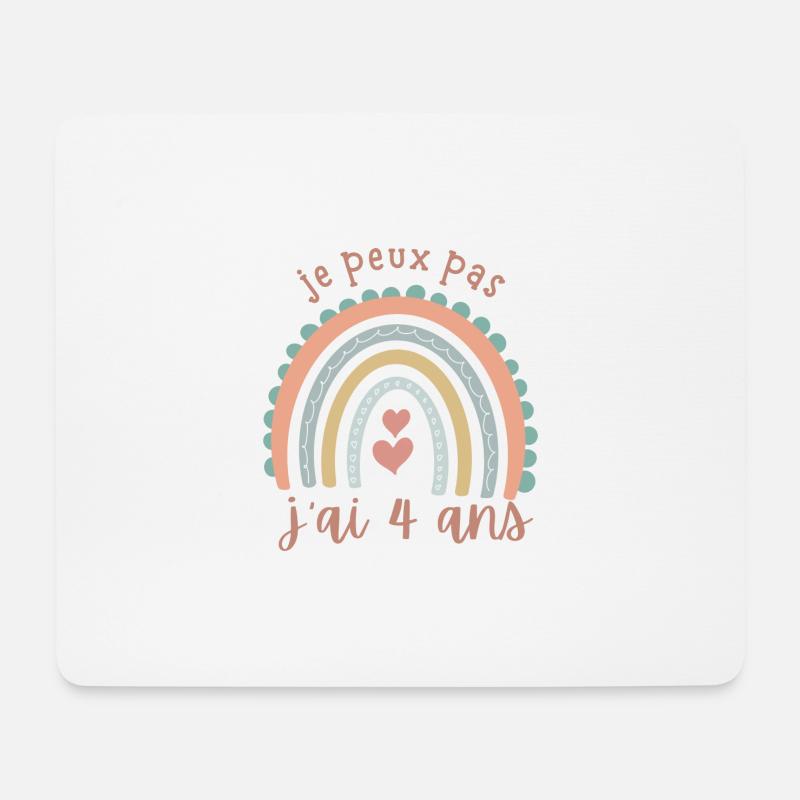 Ich kann nicht, ich bin 4 Jahre alt - Mousepad (Querformat) - Weiß