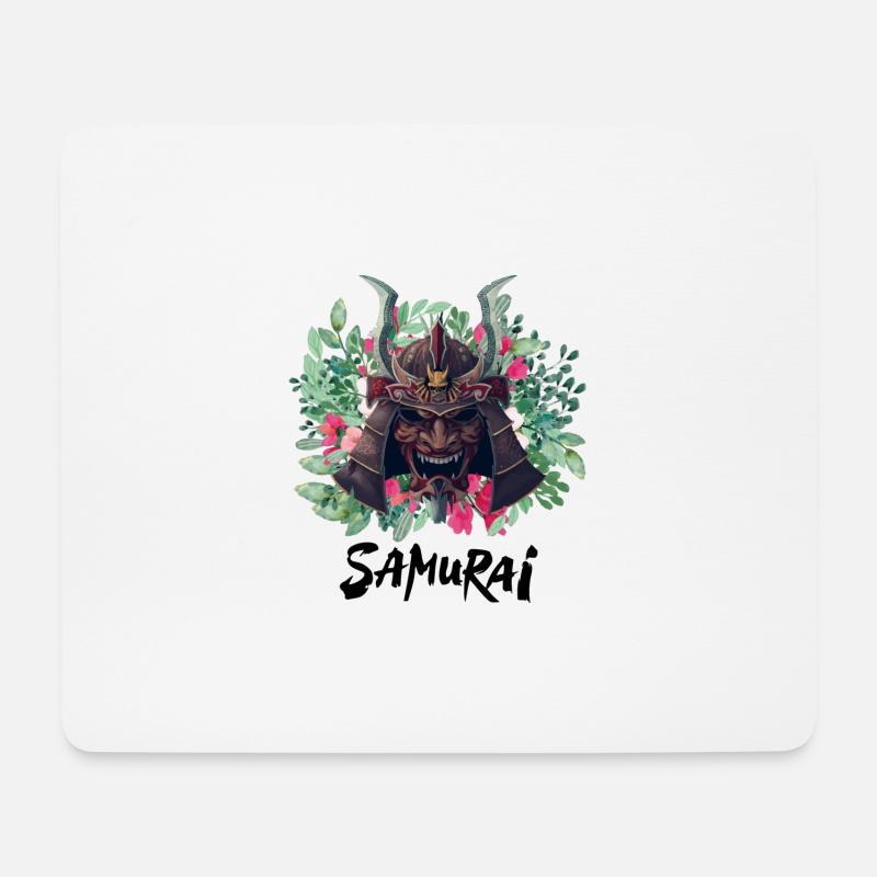 Samurai - Mousepad (Querformat) - Weiß