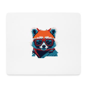 Fierce and Fiery: Retro Red Panda T-Shirt - Mouse Pad (horizontal) - white - Front
