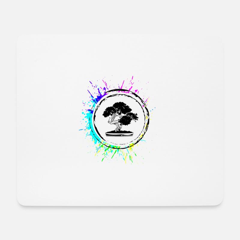 Bonsai icon Symbol - Mouse Pad (horizontal) - white
