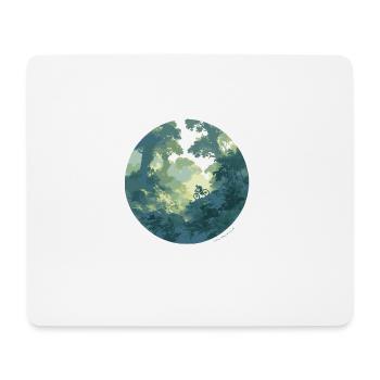 Mountainbike Fahrrad Outdoor Wald - Mousepad (Querformat) - Weiß - Vorne