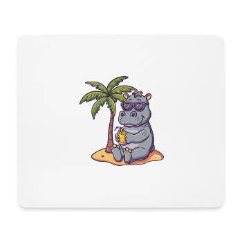 Palmier d’été de l’île Hippopotamus - Tapis de souris (format paysage) - blanc - Devant