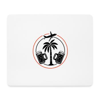 Bière, Palmiers, Vacances, Avion - Tapis de souris (format paysage) - blanc - Devant