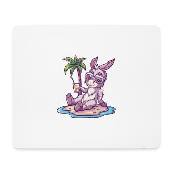 Bande dessinée Donkey Summer Beach - Tapis de souris (format paysage) - blanc - Devant