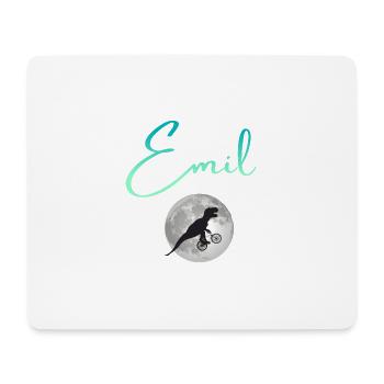 EMIL - Schöner Jungen Name mit Dinosaurier - Mousepad (Querformat) - Weiß - Vorne