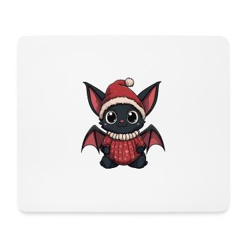 Fledermaus Weihnachten Comic - Mousepad (Querformat) - Weiß - Vorne