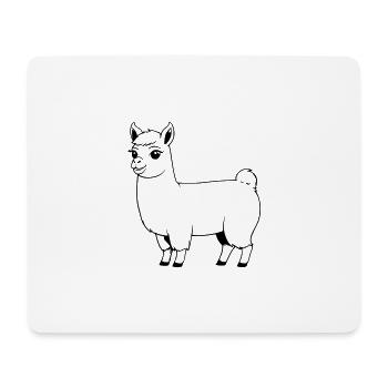 Llama as vector graphic - Mouse Pad (horizontal) - white - Front