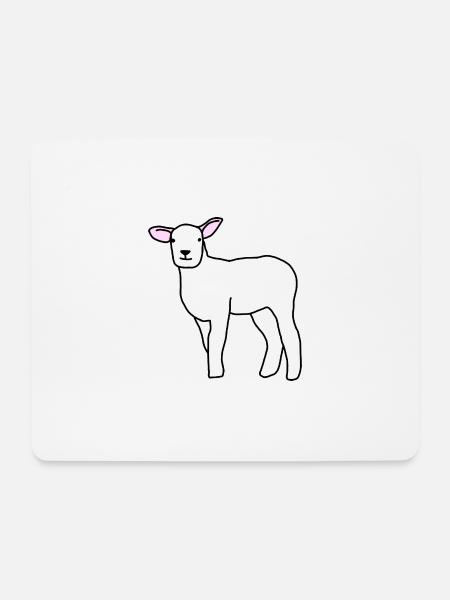 Schafe - Mousepad (Querformat) - Weiß