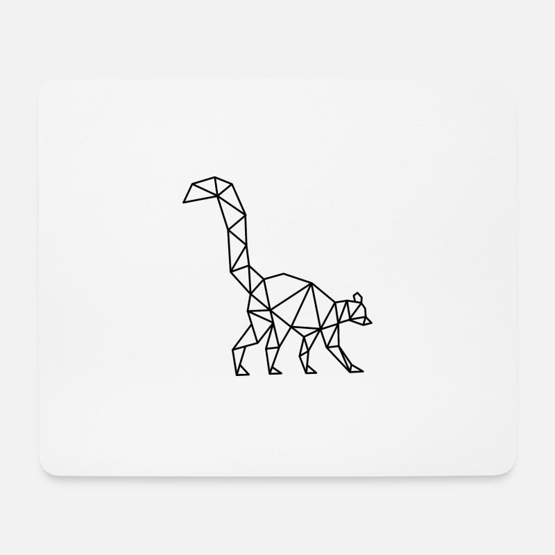 Lemuren Geometrisch Tier - Mousepad (Querformat) - Weiß