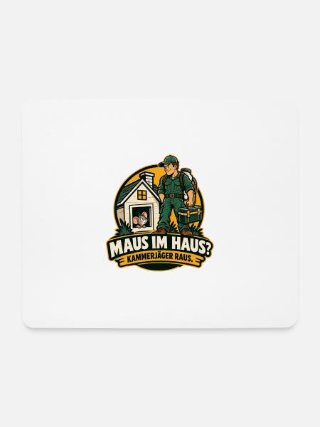 Maus im Haus - Mousepad (Querformat) - Weiß