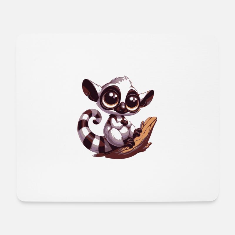 Lémurien - Tapis de souris (format paysage) - blanc