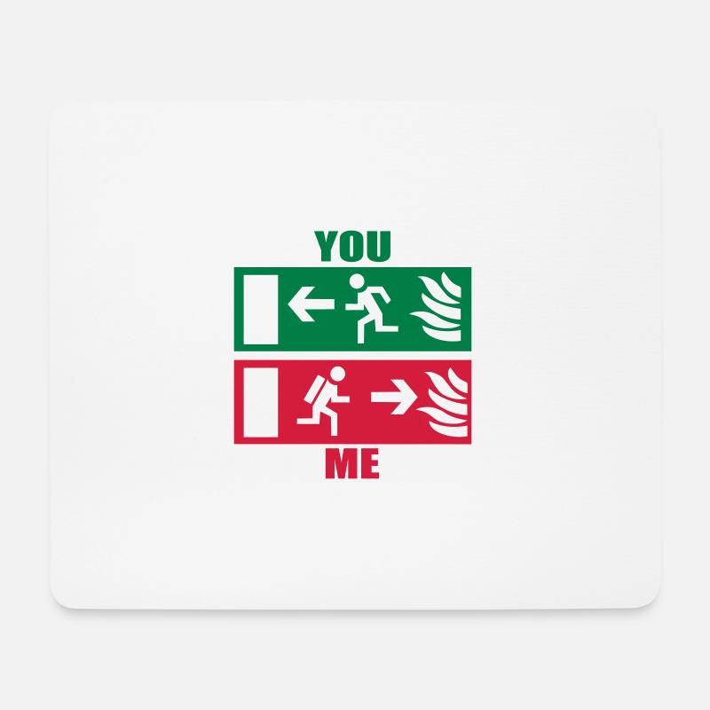 Feuerwehr - Mousepad (Querformat) - Weiß