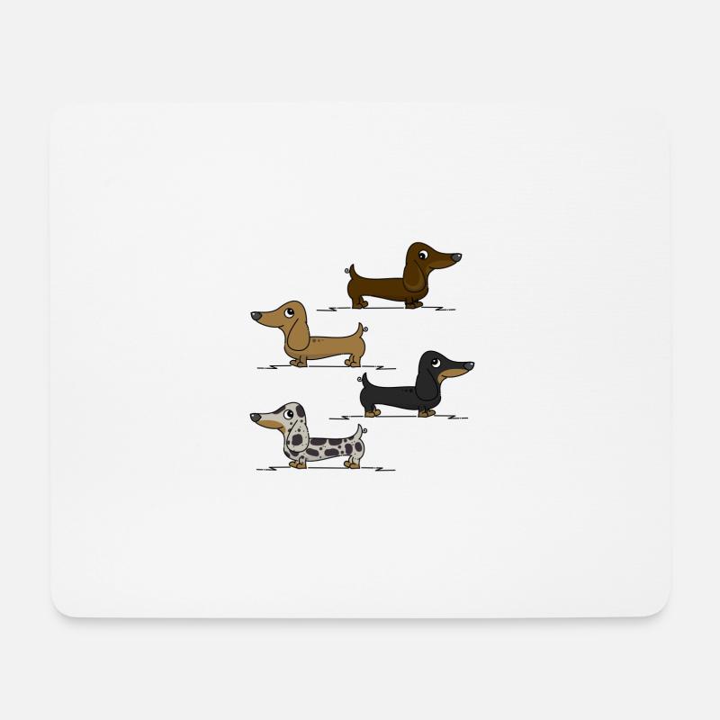 Dackeln - Mousepad (Querformat) - Weiß