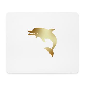 Ästhetische lustige Gold Delphin - Mousepad (Querformat) - Weiß - Vorne