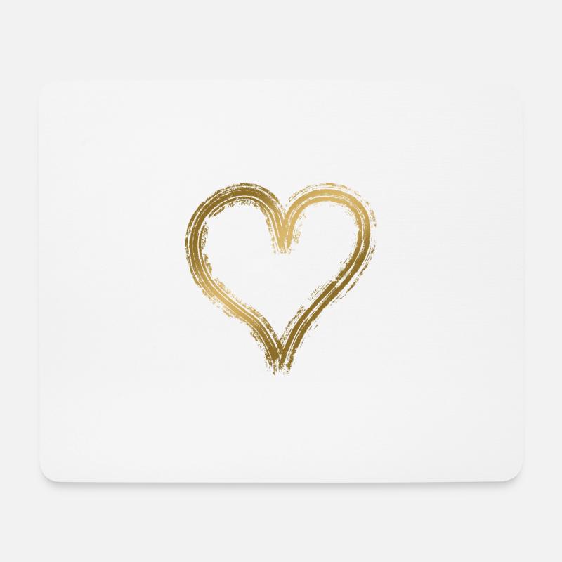 Heart gold - Mouse Pad (horizontal) - white