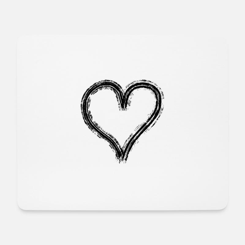 Graffiti heart black - Mouse Pad (horizontal) - white