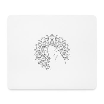Bruellende Loewin im Mandala zum ausmalen - Mousepad (Querformat) - Weiß - Vorne