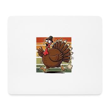 Truthahn mit Hut - Mousepad (Querformat) - Weiß - Vorne