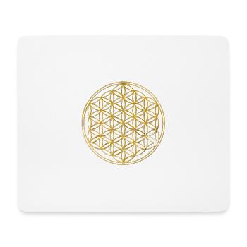 Blume des Lebens 3D GOLD - Mousepad (Querformat) - Weiß - Vorne