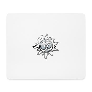 EsoGeo ★ Om Aum 01 ★ Silber Effekt Style ★ Silver - Mousepad (Querformat) - Weiß - Vorne