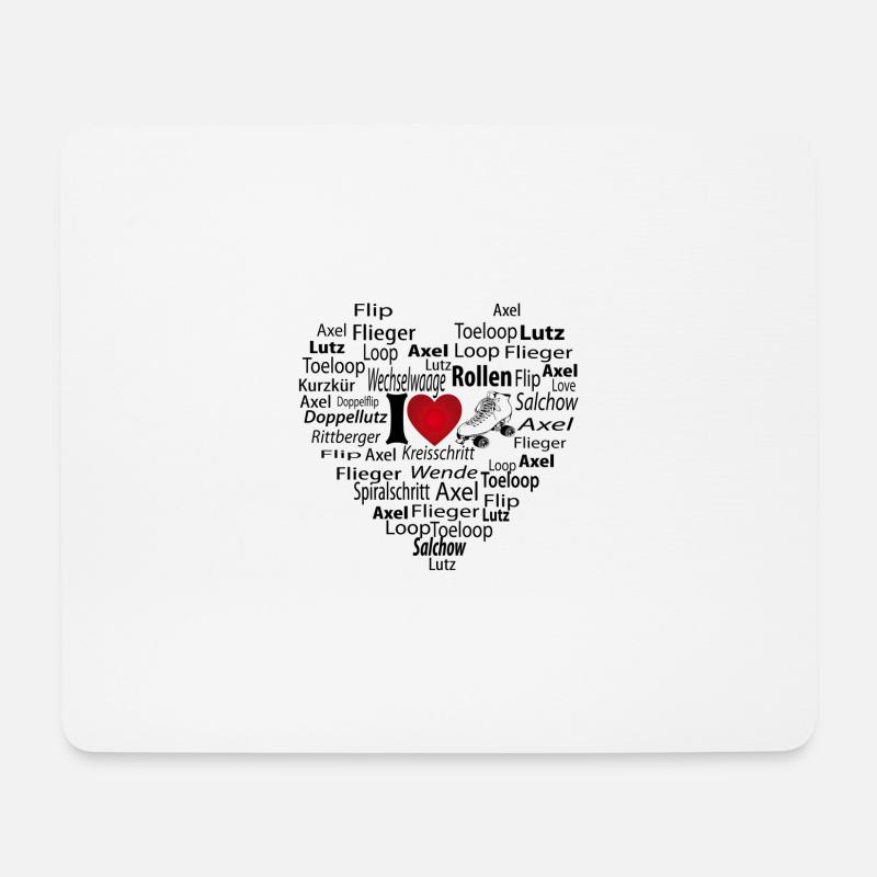 love rollkunstlauf herz - Mousepad (Querformat) - Weiß