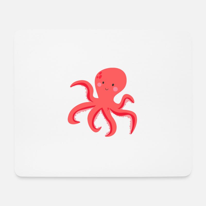 Süßer Oktopus - Mousepad (Querformat) - Weiß