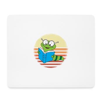 Bookworm Retro Sunset Design - Mouse Pad (horizontal) - white - Front