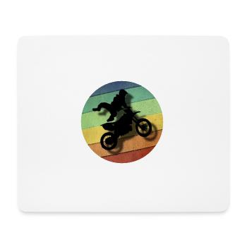 Motocross Biker Motorcycle Circle Gift - Mouse Pad (horizontal) - white - Front