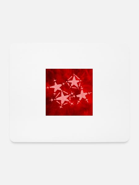 4 ROTE STERNE - Mousepad (Querformat) - Weiß