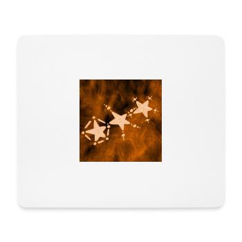 DREI ORANGEFARBENE STERNE - Mousepad (Querformat) - Weiß - Vorne