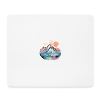 Mountain Landscape with Full Moon 2 - Mousepad (Querformat) - Weiß - Vorne