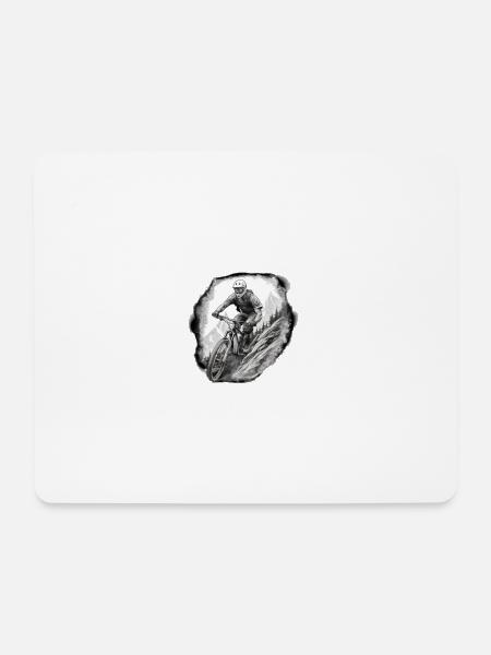 Mountainbiker weiß - Mousepad (Querformat) - Weiß