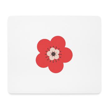 Rote & cremefarbene Blume - Mousepad (Querformat) - Weiß - Vorne