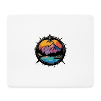 Mountains Compass Landscape - Mouse Pad (horizontal) - white - Front