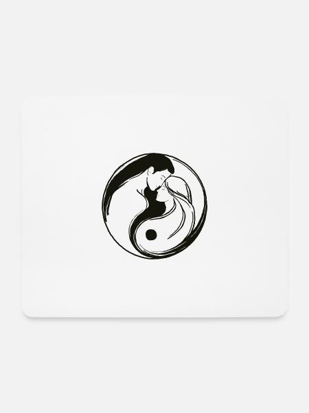 Yin Yang, Männliche u weibliche Energie in Balance - Mousepad (Querformat) - Weiß