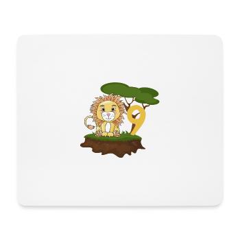 Kleiner süßer Löwe zum 9. Geburtstag - Mousepad (Querformat) - Weiß - Vorne