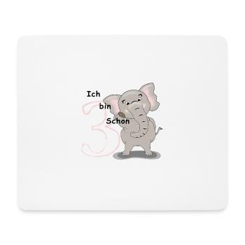 Großer Elefant - 3. Geburtstag - Mousepad (Querformat) - Weiß - Vorne