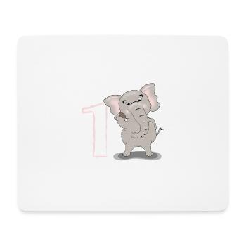 Big Elephant - 1st Birthday - Mouse Pad (horizontal) - white - Front