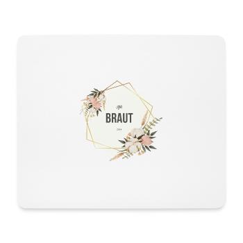 Braut Outfit JGA Boho floral - Mousepad (Querformat) - Weiß - Vorne