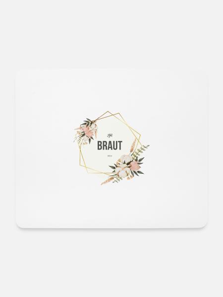 Braut Outfit JGA Boho floral - Mousepad (Querformat) - Weiß
