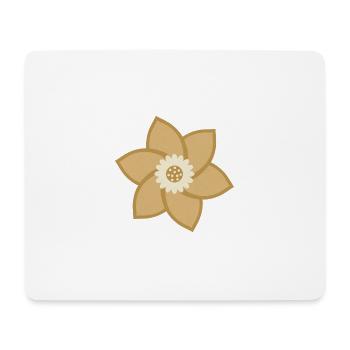 Gold & Creme Blume - Mousepad (Querformat) - Weiß - Vorne