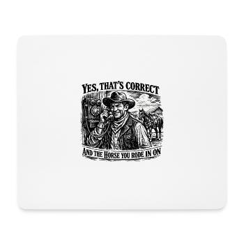 Western Humor: Vintage Cowboy Replica - Mouse Pad (horizontal) - white - Front