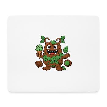 Cute Chocolate Mint Monster - Mouse Pad (horizontal) - white - Front