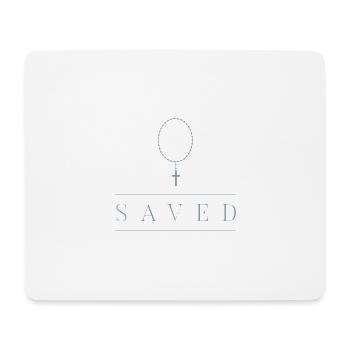 Saved christliche Kleidung Jesus minimalistisch - Mousepad (Querformat) - Weiß - Vorne